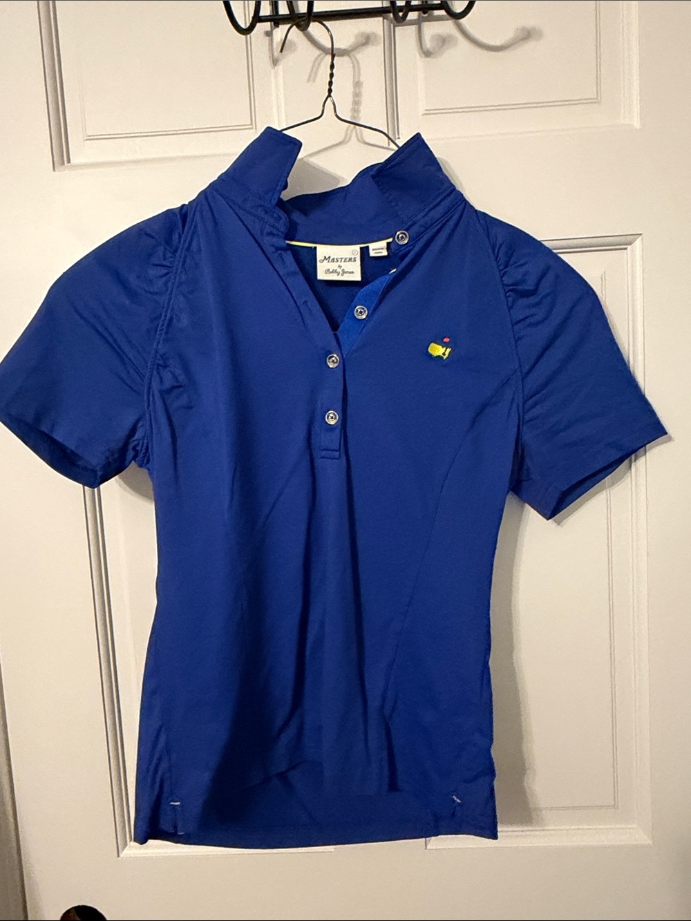 Masters Women’s Blue Short Sleeve Polo with Embroidered Logo